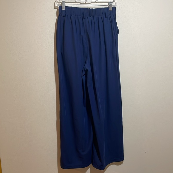 NEW Halara Flex High Waist Wide Leg Waffle Work Pants Navy Blue Small Petite - Picture 12 of 14
